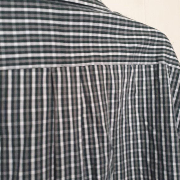 Michael Kors Dress Shirt Large Button Down 16.5 34/35 Green Gray Plaid Collared - Picture 6 of 6